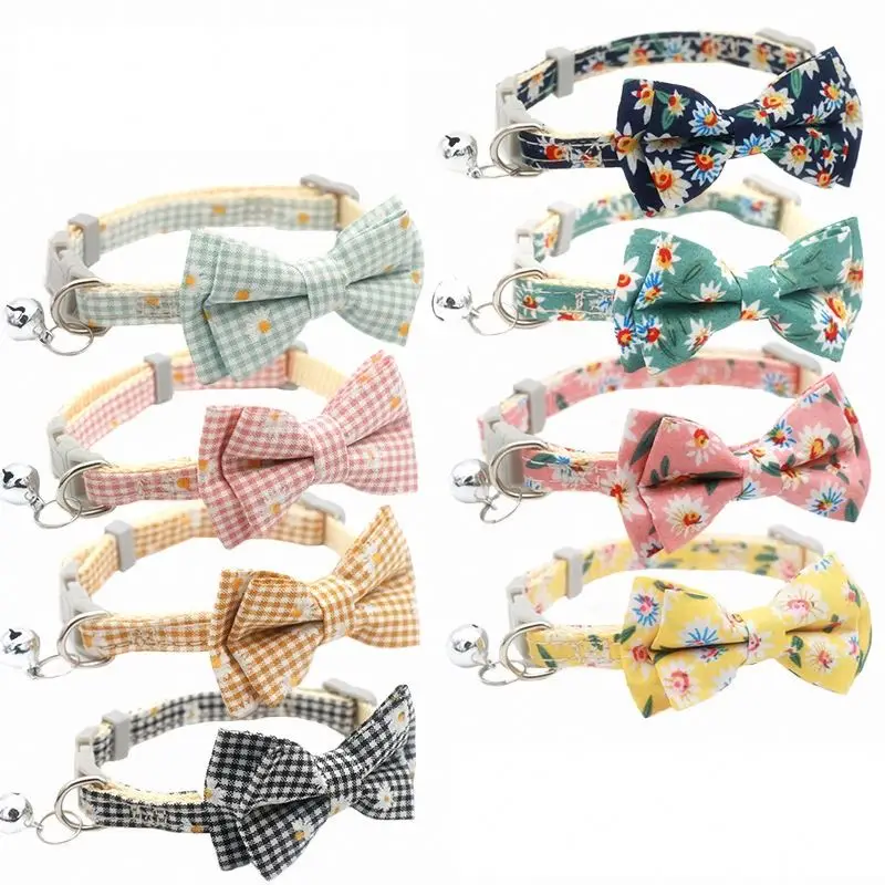 

New Design Multi Colors Print Adjustable Pet Supplies Collar with Bell
