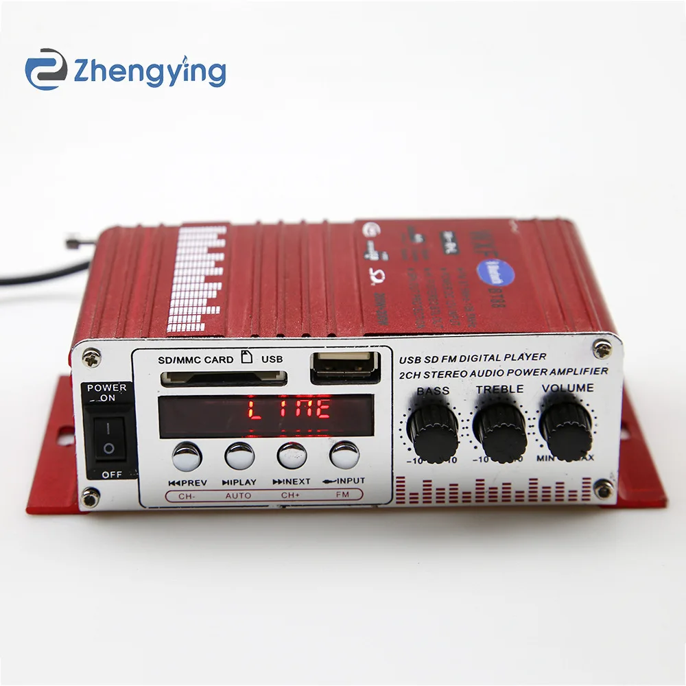 

Cross-border explosion model 12V car home high-power 40W digital BT USB mini power amplifier MP3 player