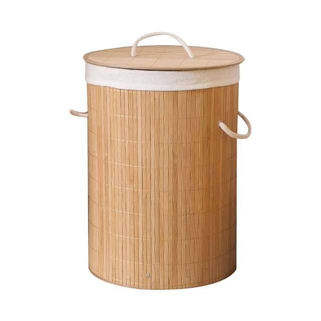 

Supermarket choice cheap wholesale real bamboo folding laundry basket with lid and removable liner, Nature,coffee,black,gray,white