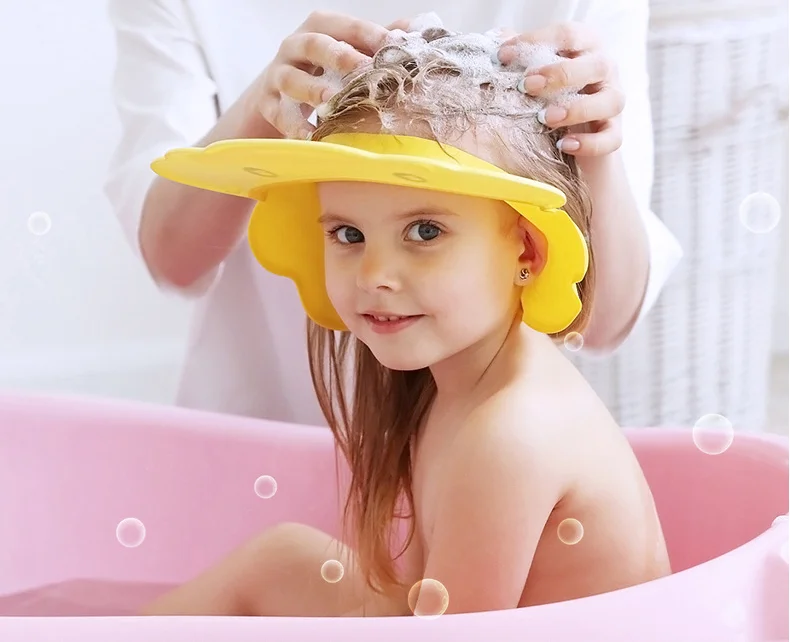 

Silicone Enlarge Waterproof Baby Shampoo Visor Baby Shower Cap, Available