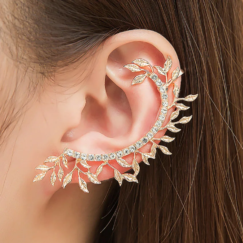 

YUJIN Women Creative Dainty Crystal Diamond Full Earring Ear cuff for non pierced ears, Gold silver