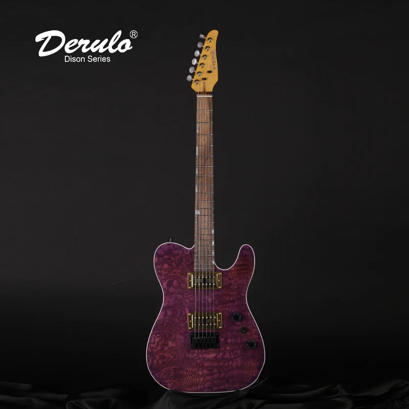 

Derulo Electric Guitar OEM TL type Guitar High Quality customization Quilted Maple Top Hand Rubbing Canadian Maple Neck