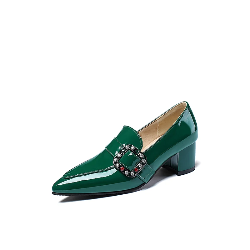 

new Pointed head solid color Belt buckle Light weight Low Heel commuter shoe