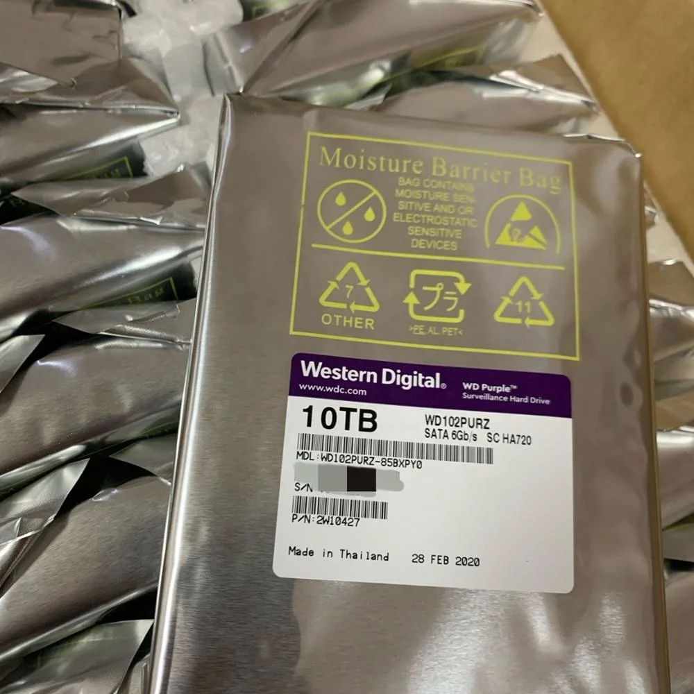 

WD102PURZ 10T SATA3 3.5inch 7200RPM PURPLE HARD DRIVE FOR MONITORING