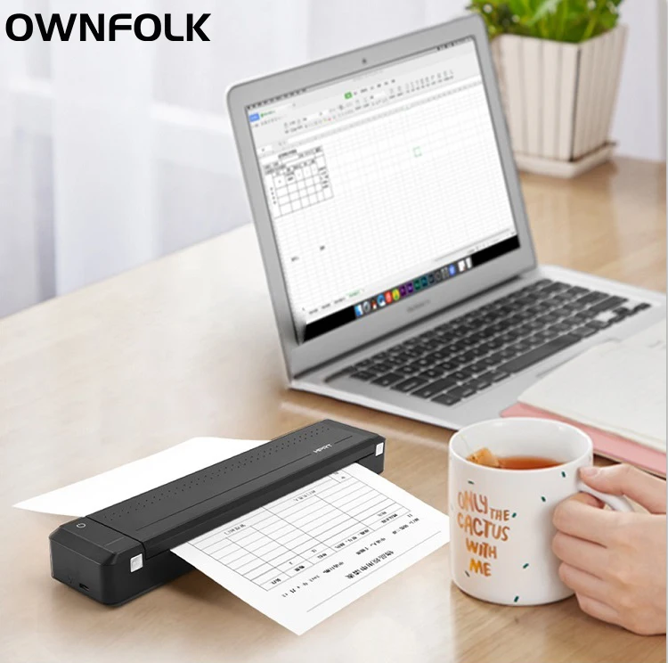 

OWNFOLK MT800 portable A4 thermal printer supports 216 mm wide A4 paper portable printer wireless travel wireless printer