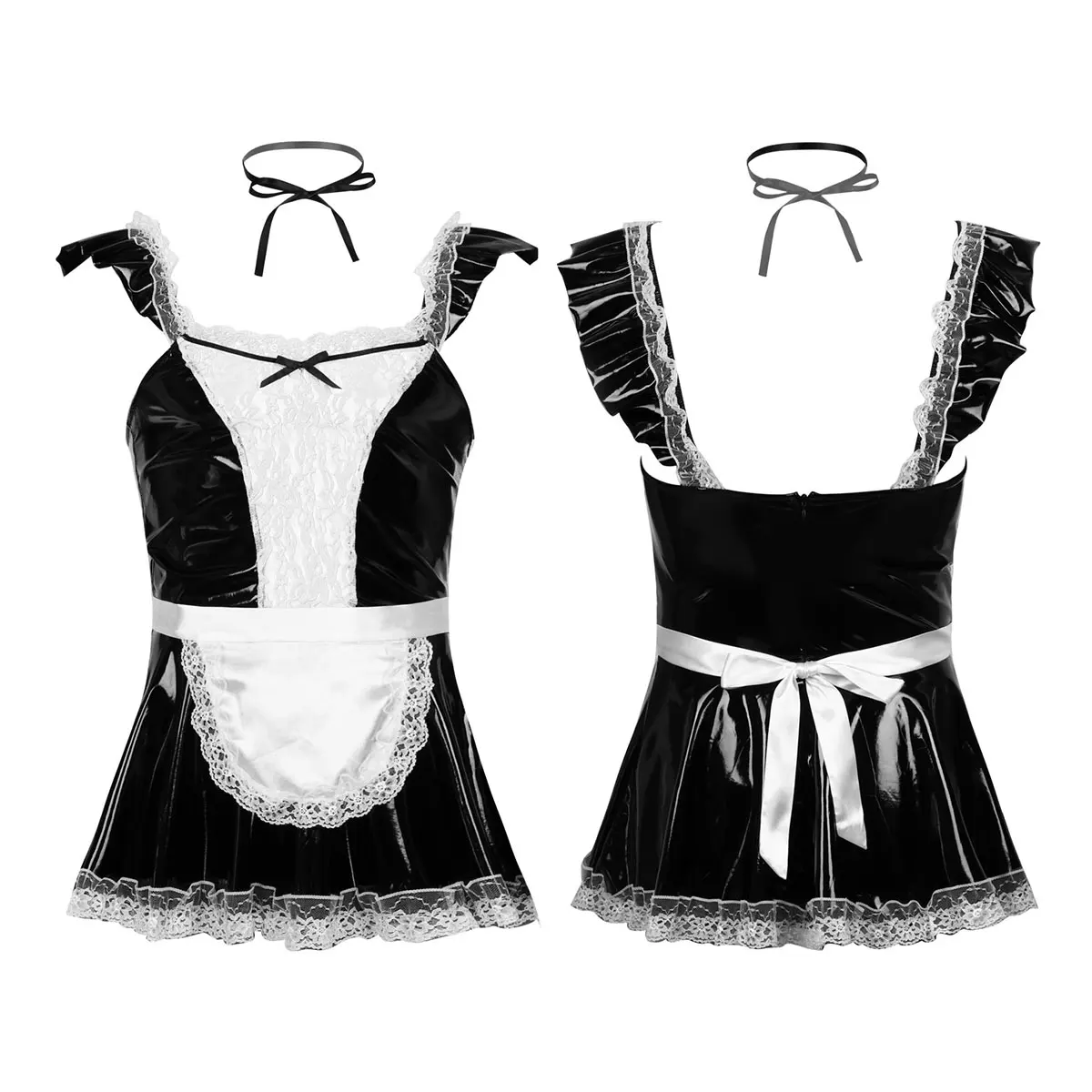Men S Male Sissy Maid Dress Cosplay Costume Clubwear Short Sleeves