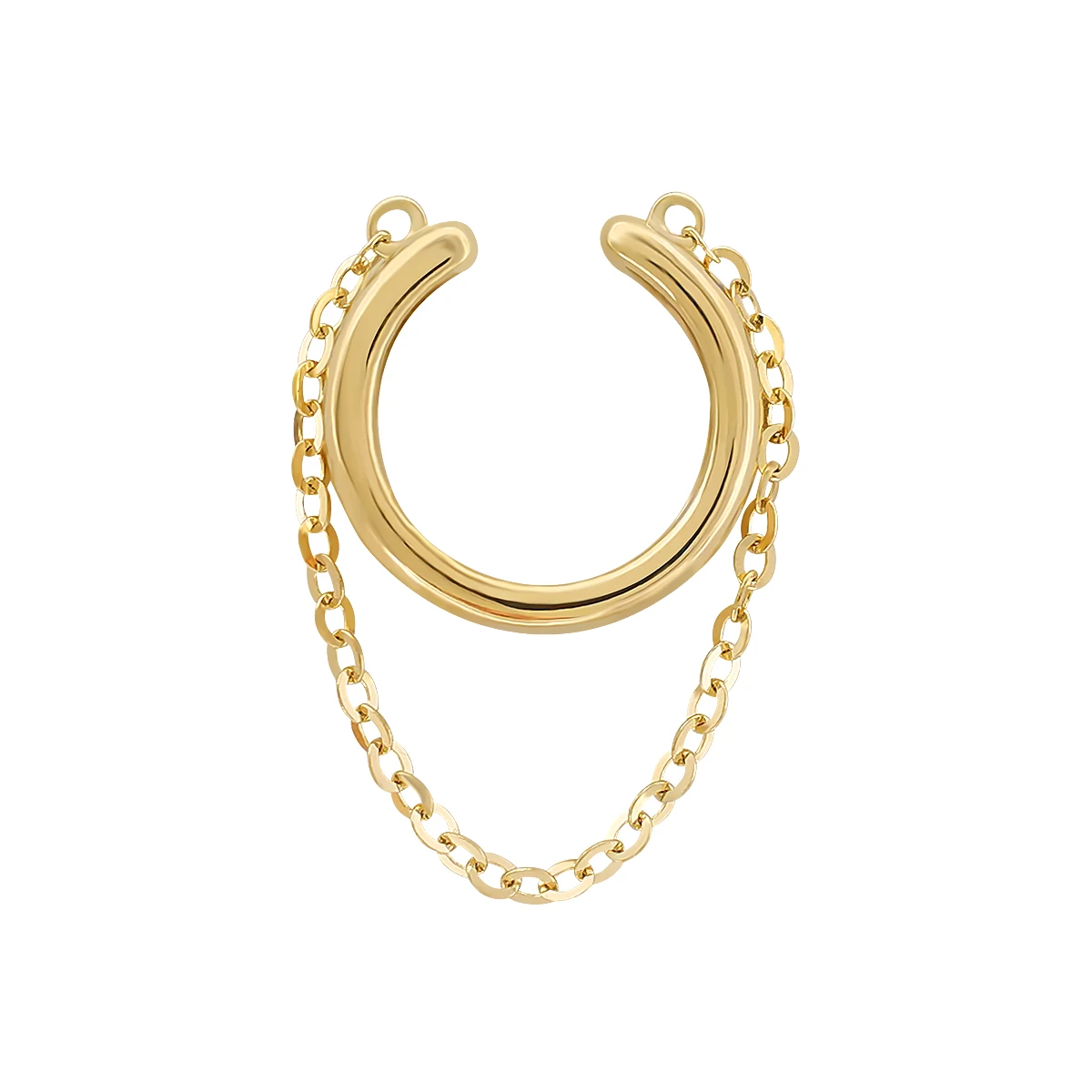 

Pure Gold Earrings Non Pierced Cuff Hoop Earring Clip With Cuff Chain For Girl