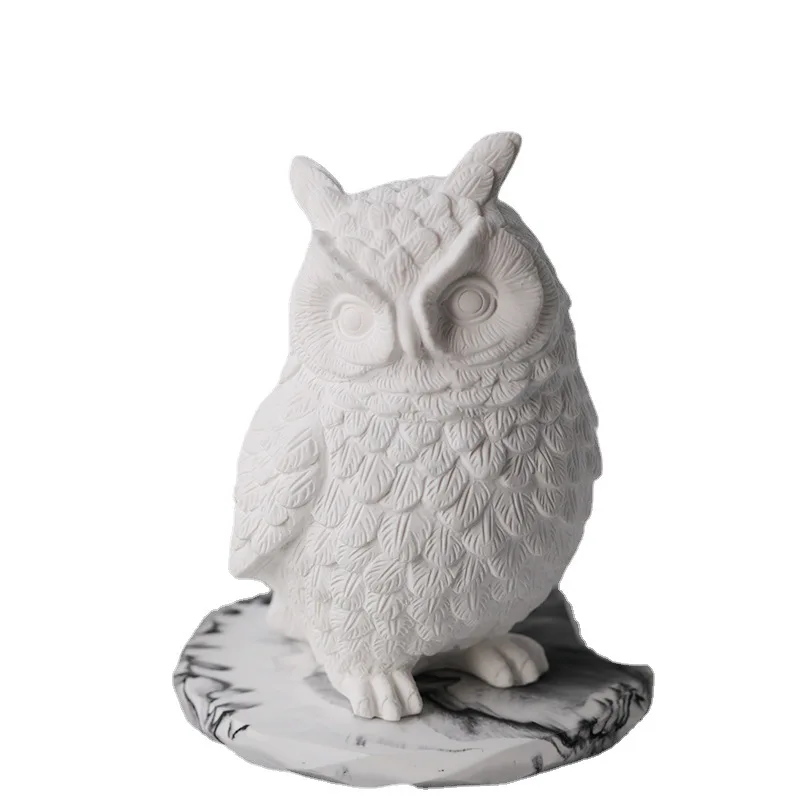 

0457 Decorative ornaments plaster DIY animal modeling glue tool 15cm owl scented candle silicone mold, Transparent