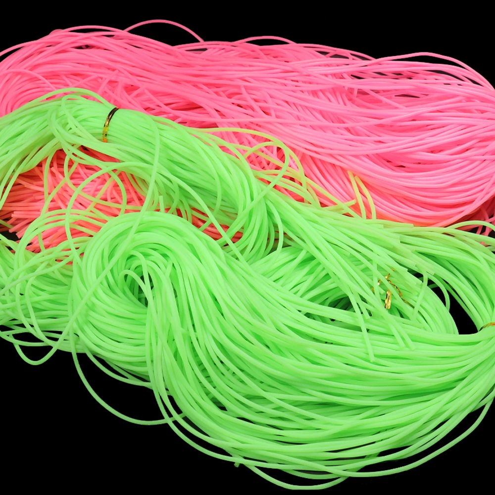 

3mm Green Pink Saltwater Rigging Material Soft Luminous Tube Elastic Silicone Rubber Tubing