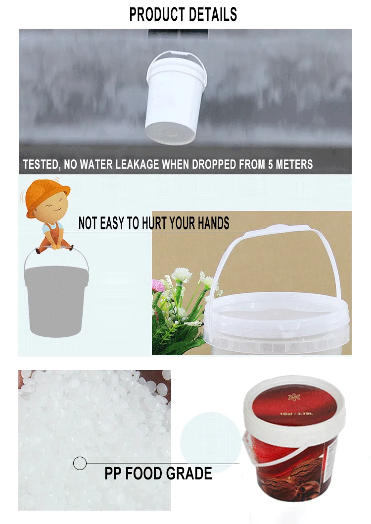 Stocked Good Quality Tamper Evident Black Plastic Round Paint Buckets