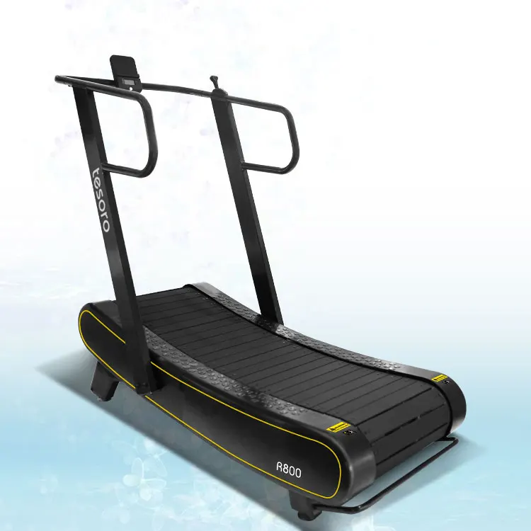 

running machine treadmill,self-powered non-motorized curved manual treadmill,gym equipment set, Black