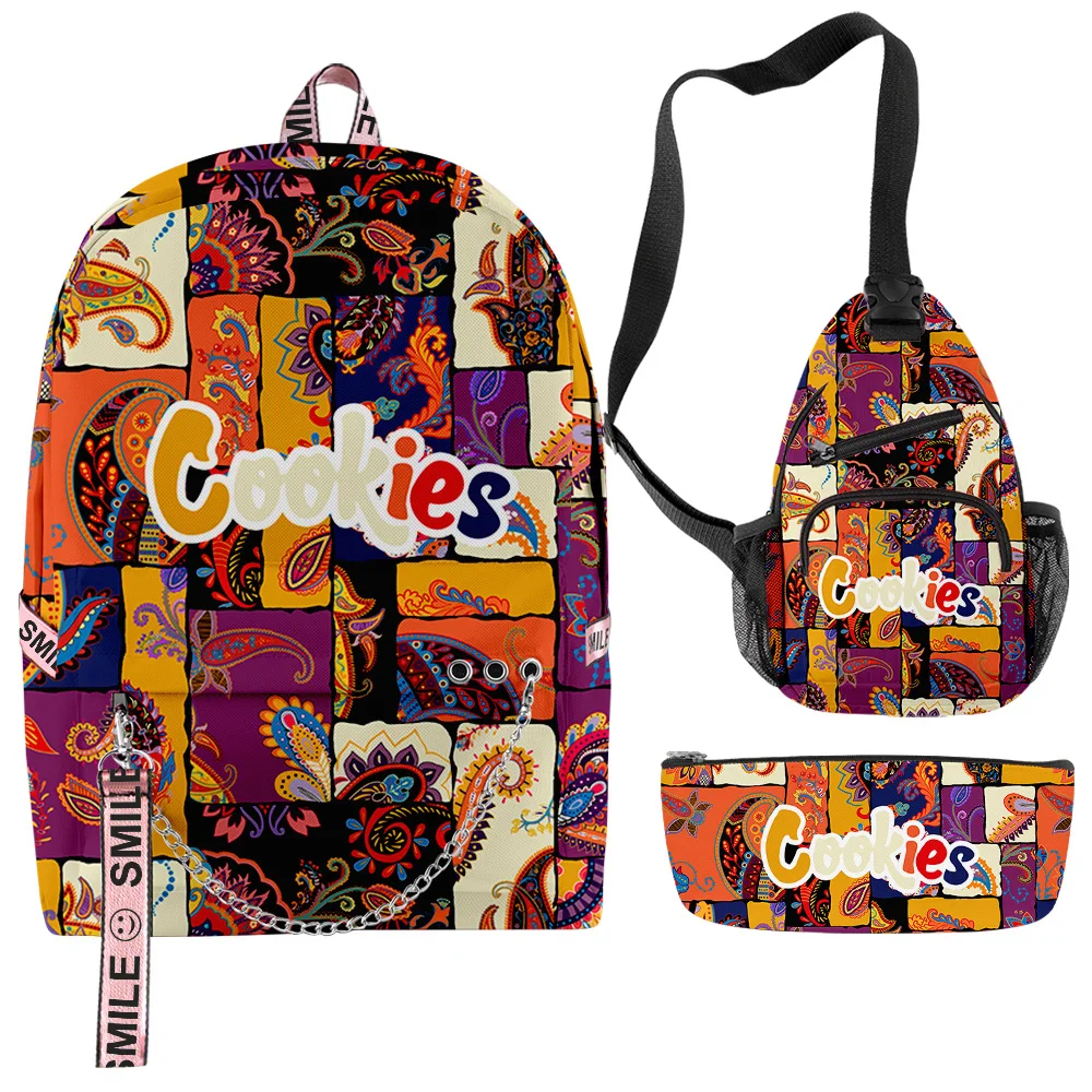 

Custom Cookies 3d Printed backpack Set 3 in 1 Laptop Outdoor Sport Travel Rucksack