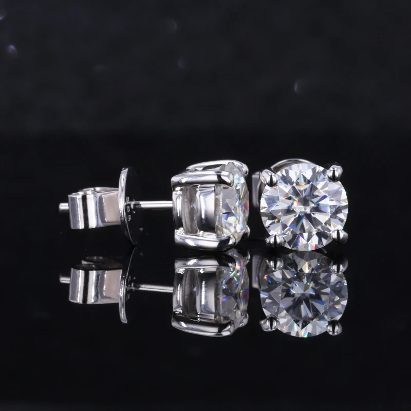 

4 prongs setting simple style 14k gold moissanite earring studs for gift