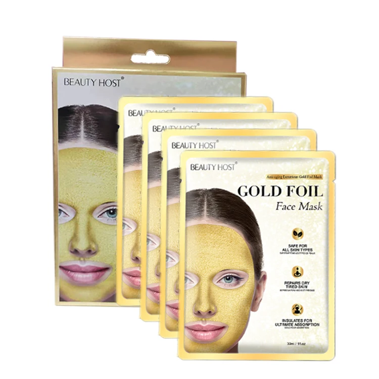 

Wholesale Hot Selling Sheet Face Mask Moisturizing Hydrating Anti Aging Whitening Facial Mask Collagen Skin Care 24k Gold Mask