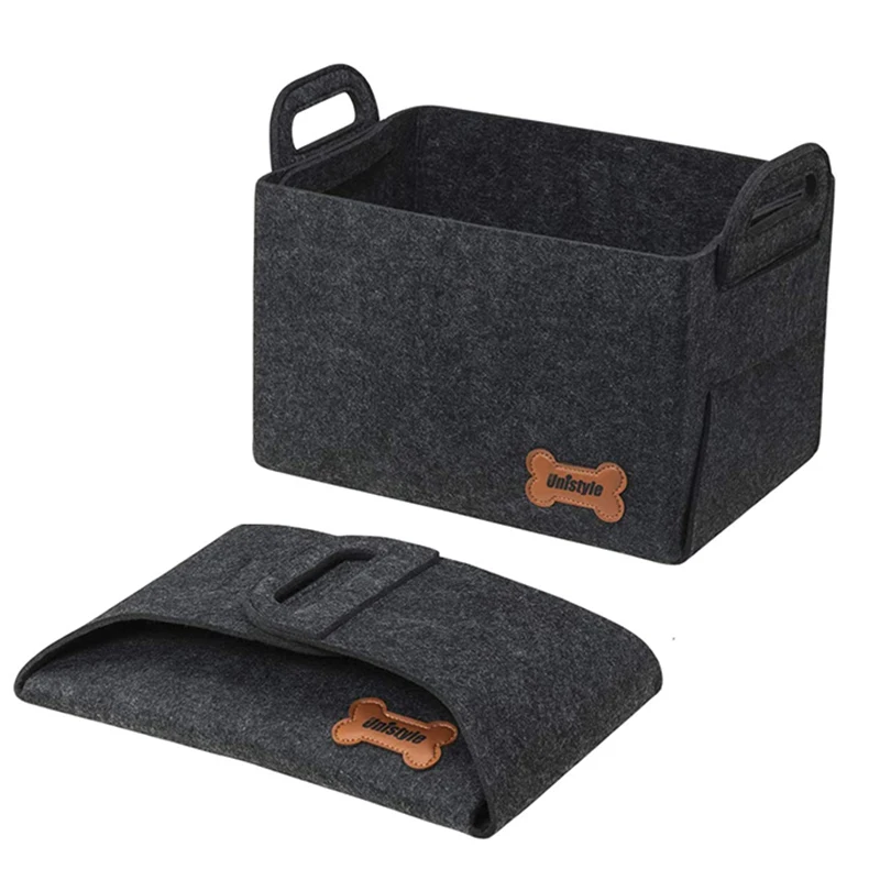 

Bedroom office decoration Foldable Felt Storage Basket, Gray or customized