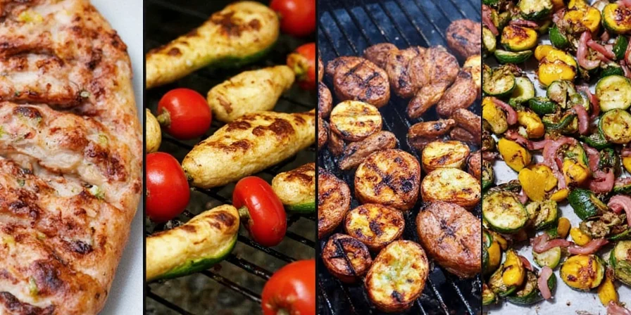 Vegetables being brushed with oil before grilling