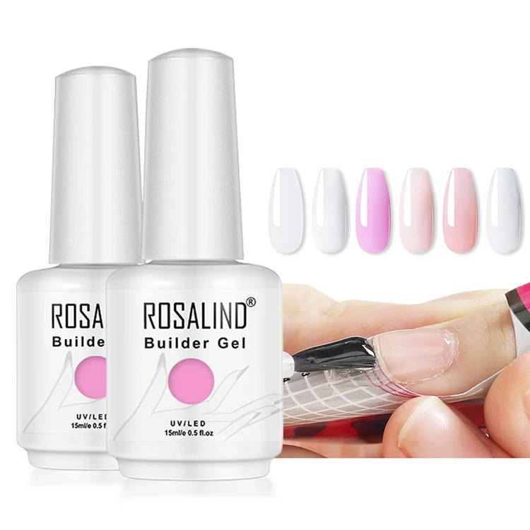 

Rosalind nail supplies custom private label 15ml clear white gel varnish nail lacquer soak off uv/led lamp poly nail gel polish, 6 colors