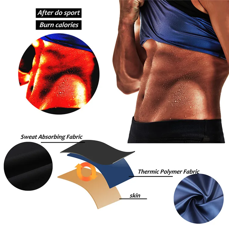 
Custom Logo No Zipper Crew Neck Men Fitness Workout Lose Weight Compression Sauna Sweat Vest Tank Tops 