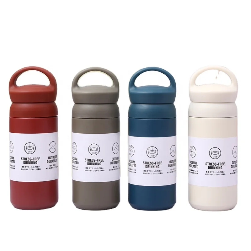 

500ml Hot Selling Thermal Bottle Japanese Style Stainless Steel Insulated Tumbler Travel Coffee Mug Customized With Portable Lid, 5 color