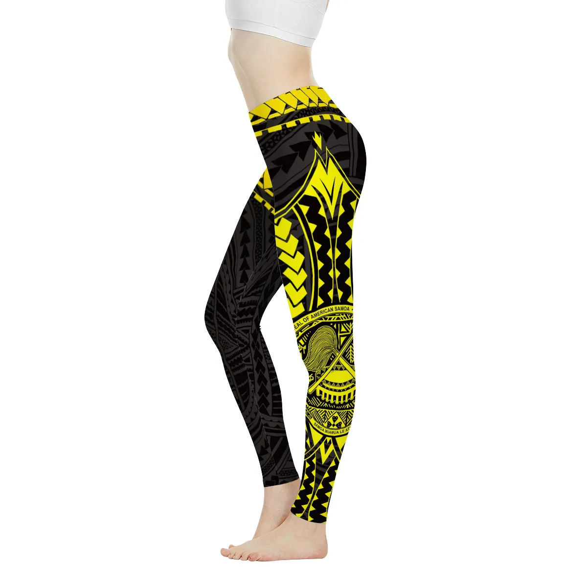 

Polynesian Hawaiian hibiscus pattern yoga pants for girls full-length women's fitness leggings Yoga pants