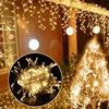 Curtain Icicle Led String Light Droop 0.4/0.5/0.6m Christmas Holiday Garlands Faiy Xmas Party Garden Stage Decorative Lights