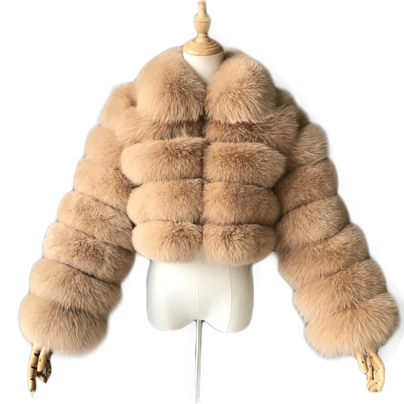 

Best Selling Women Winter Genuine Fox Fur Jacket Customized Popular Style Ready To Ship Real Colored Fur Coat