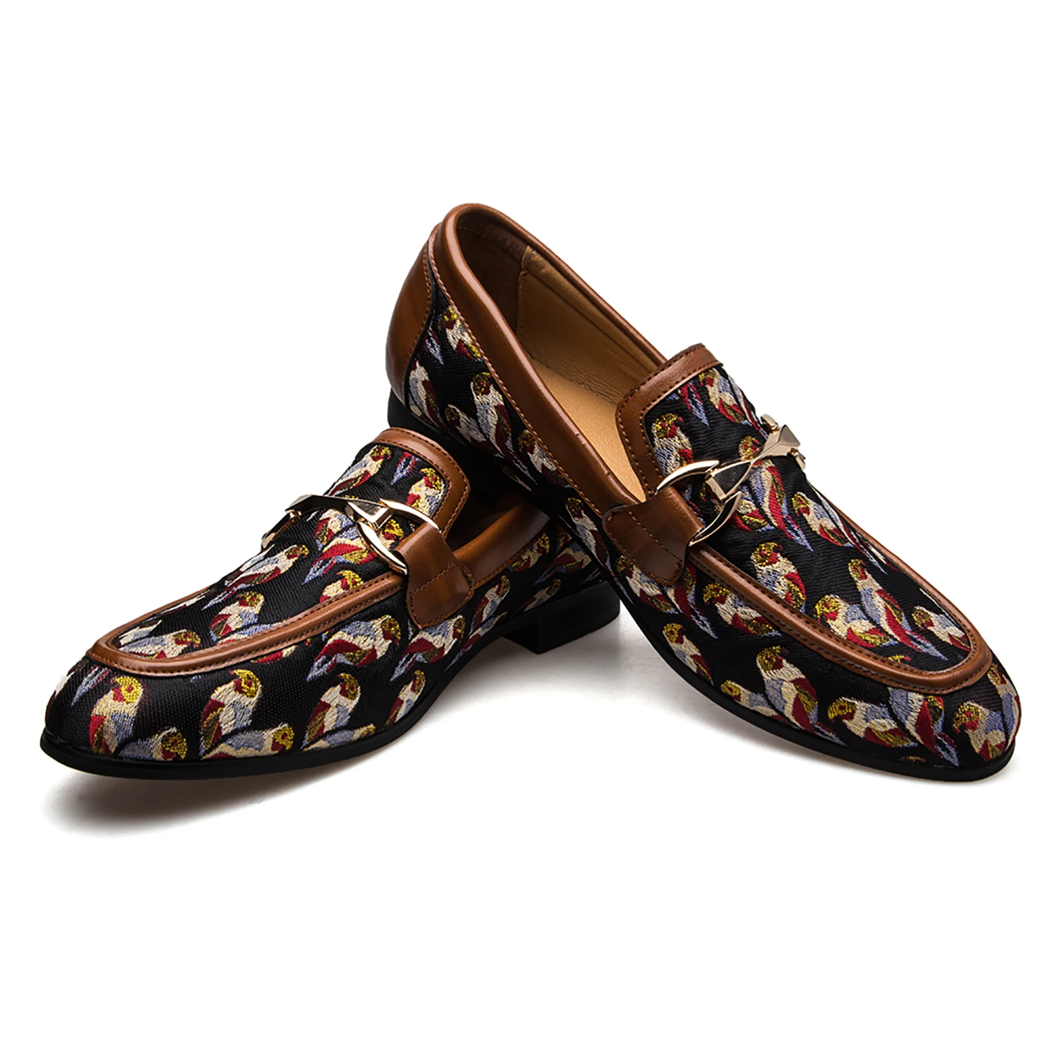 

Men's Leather Shoes Pattern Printing Men's Dress Loafer Shoes Slip-on Casual Loafer Smoking Slipper