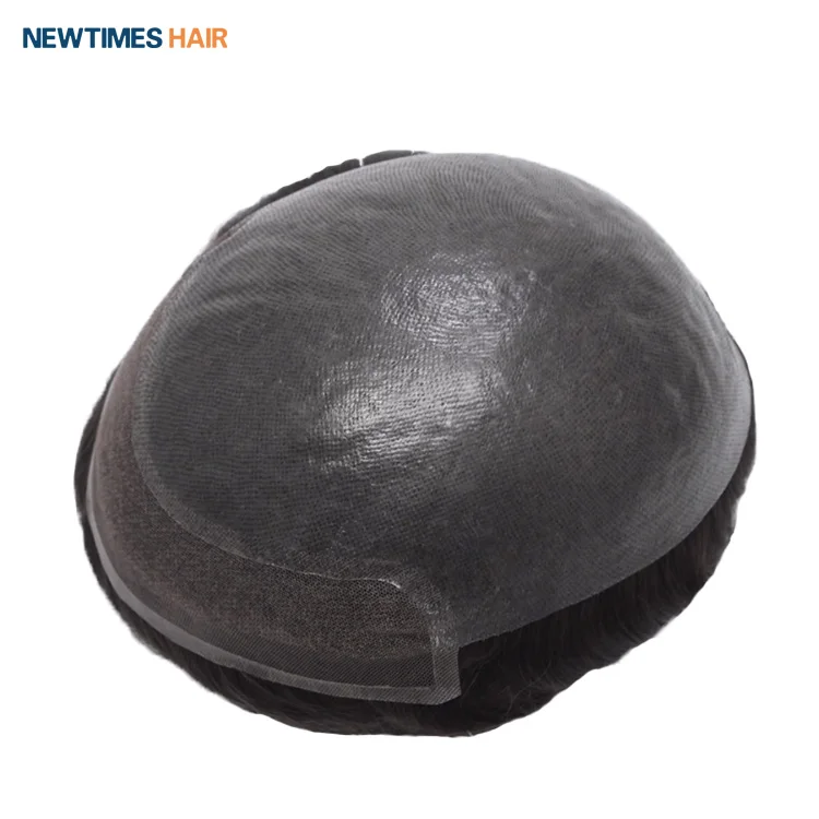 

stock high-quality Invisible Swiss Lace Hairline 100% Human Hair Mens super thin pu Toupees replacement systems