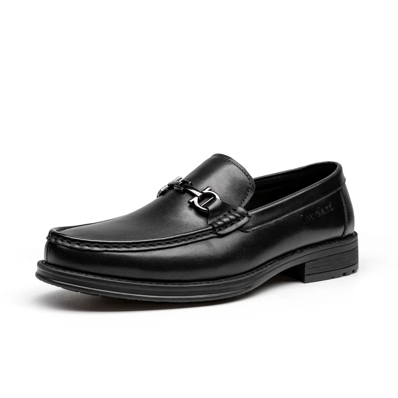 

Leaveland 2021 Autumn Winter New Slip-on Shoes for Wedding Black Brown Leather Buckle Business Shoes Men Loafers Dress Shoes