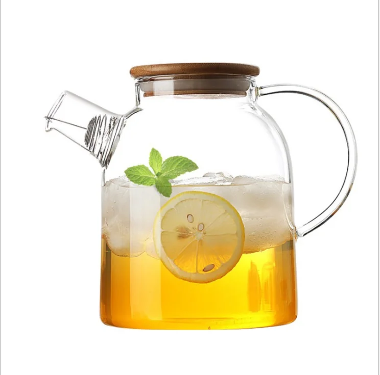 

Wholesale Heat Resistant Borosilicate Glass Tea Pot With Stainless Steel/bamboo Lid Teapot Set Clear Juice Container