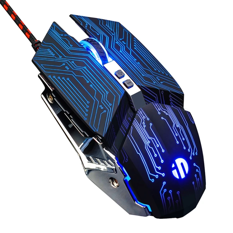 

Hot Selling Inphic PW2 4000 DPI 6 Keys Home Office Luminous Macro Programming USB Computer Mechanical Game Wired Mouse