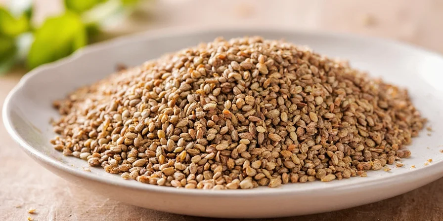 Homemade cumin-infused oil in a bottle