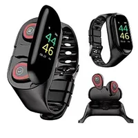 

New 2-in-1 Bluetooth Headset Heart Rate Detection Waterproof and Anti-Sweat Smart Wristband Bracelet Watch