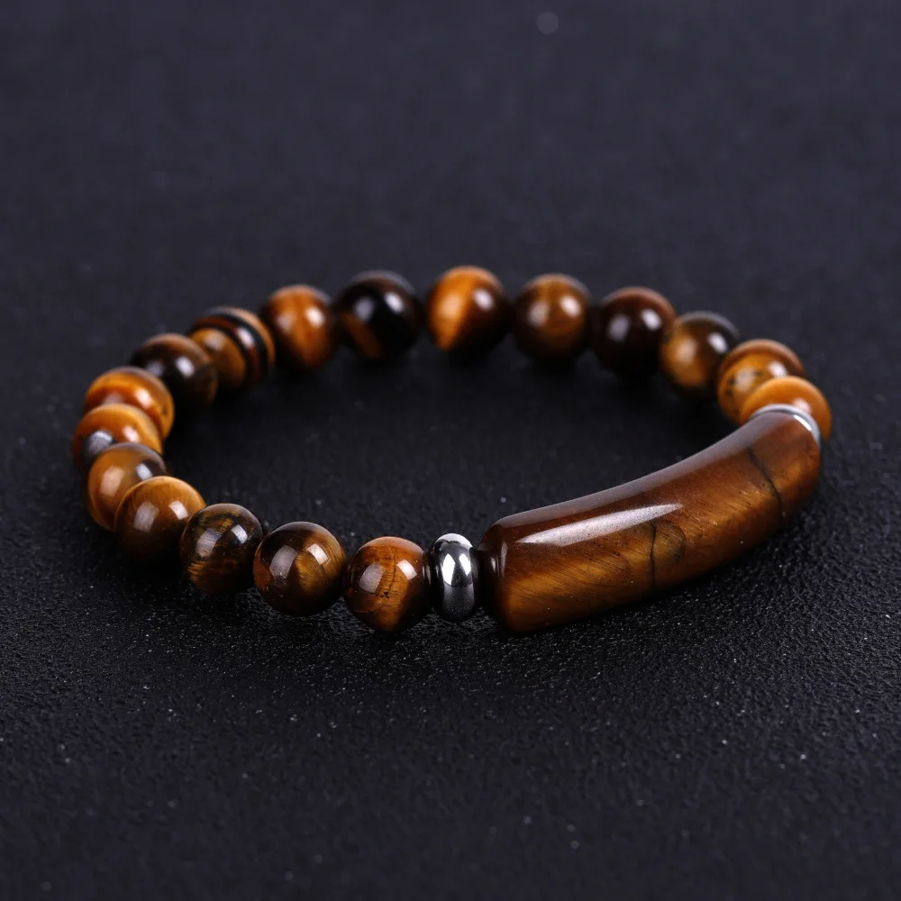 

Natural gemstone tiger eye stone bracelet men high quality stones bead tiger eye bracelet for women 2020 wholesale, As is or customized