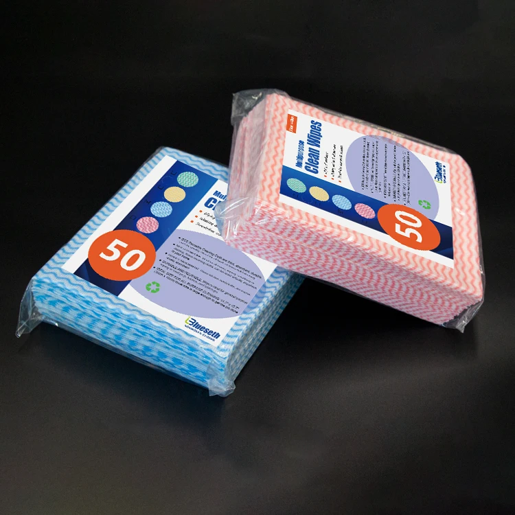 

BCS Blue pattern disposable heavy duty kitchen super oil absorption cleaning wipes, Yellow, green etc.