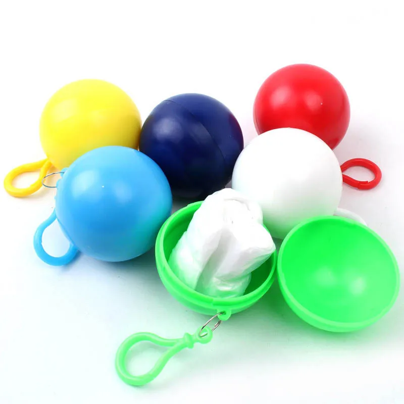 

Quick shipping ball packing disposable pocket PE raincoat for Gift