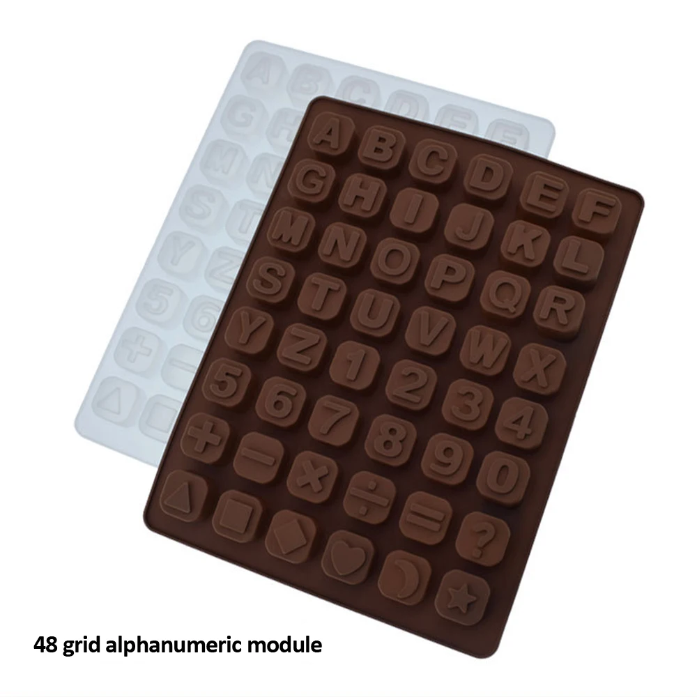 

48 alphanumeric silicone mold cake chocolate candy bake cookie easy operation