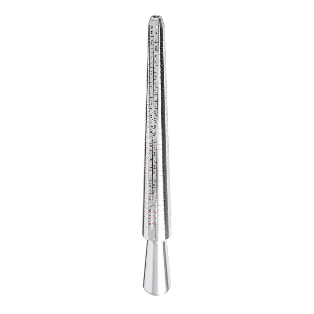 Aluminum Metal Stick Measuring Tool Finger Size Gauge US UK EU Jewelry Ring Sizer