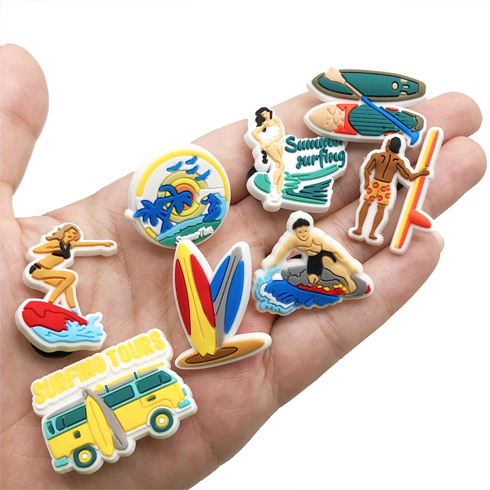 

croc charms summer hawaiian surfing surfboard surfer sea wave shoe charms for clog