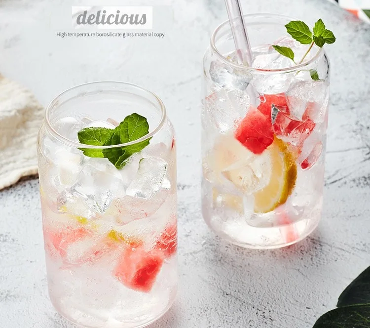 

Creative Borosilicate Clear Drinking Glasses Can Shaped Beer Glass