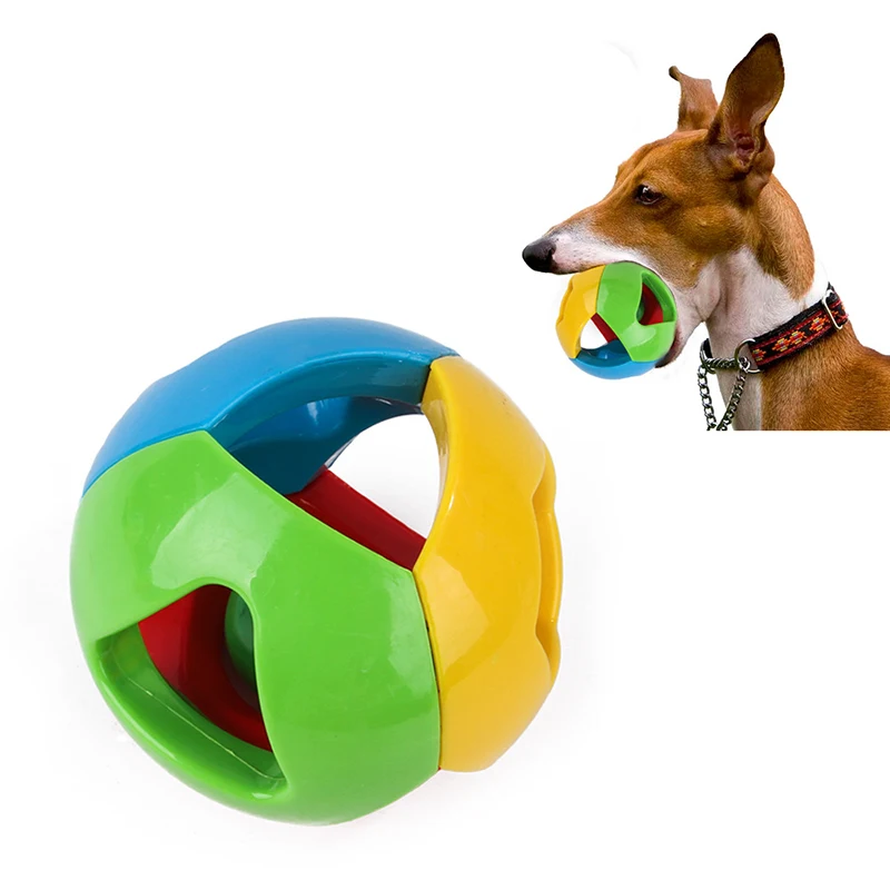 

Wholesale Colorful Dog Toys Ball With Bell Pet Training Toys Ball, As picture