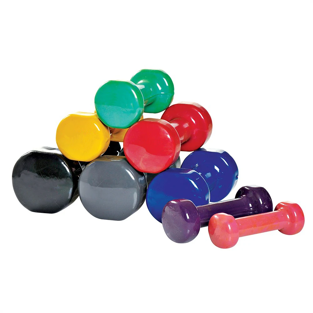 乙烯基涂层全能彩色编码哑铃力量训练