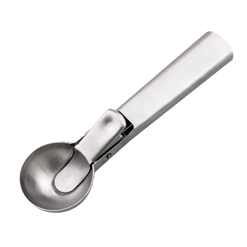 

Kitchen Tools Watermelon Fruit Dessert Ice-cream Ball Maker Stainless Steel Ice Cream Scoop for Bar Party Summer, Silver