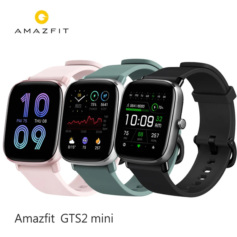 

Amazfit GTS 2 min Smartwatch 5ATM Water Resistant AMOLED Display 70 Sport Modes blood oxygen saturation detection