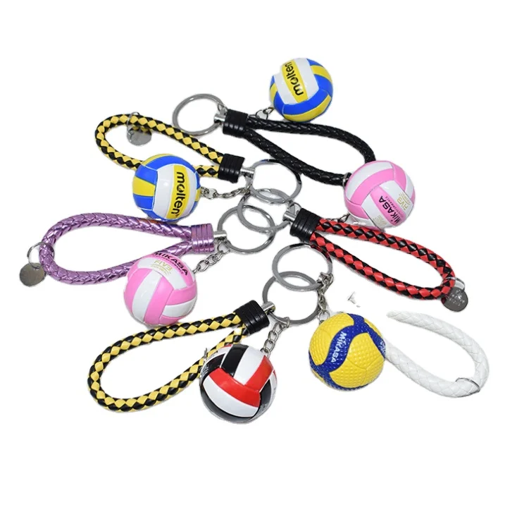 

hot selling 3.8cm Volleyball Key Chain Package Pendant Students Sports Souvenir Competition Prizes Volleyball Key Chain