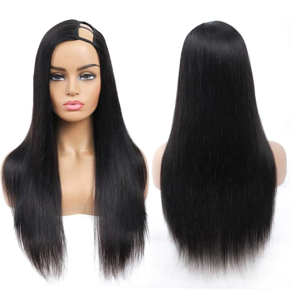 

Sraight U Part Wigs Human Hair Brazilian Human Hair Clip in Half Wigs Machine Made Wigs Side Part for Black Women