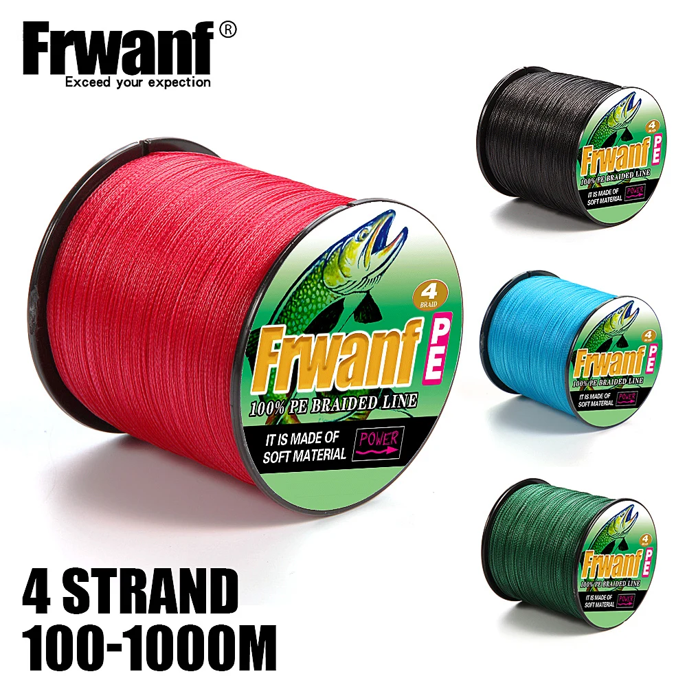 Long casting 4 Strands 500M 1000M 2000M 6LBS -100LBS 100% PE Braided Multifilament Fishing Line 4 threads saltwater line, All stock colors