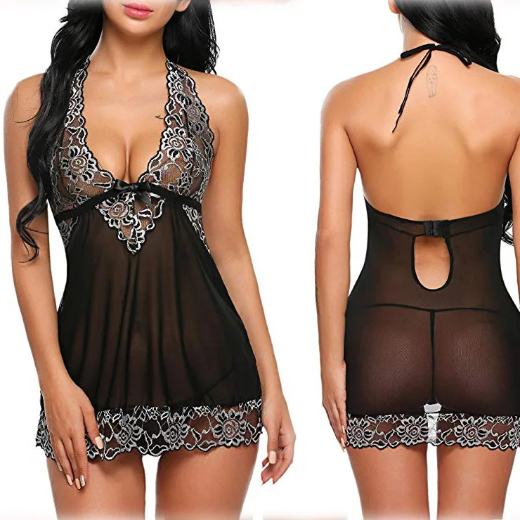 

NY-0798 New Amazon Hot Sales One Piece Lingerie Woman Sexy Night Sleeping