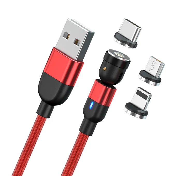 

Wholesale Magnetic Fast Charging USB Cable Phone Accessories Cable USB Usbc Charging Cable, Black red purple