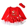 Wholesale Smocked Baby Girl Princess Christmas Warm Beautiful Dresses For Newborn